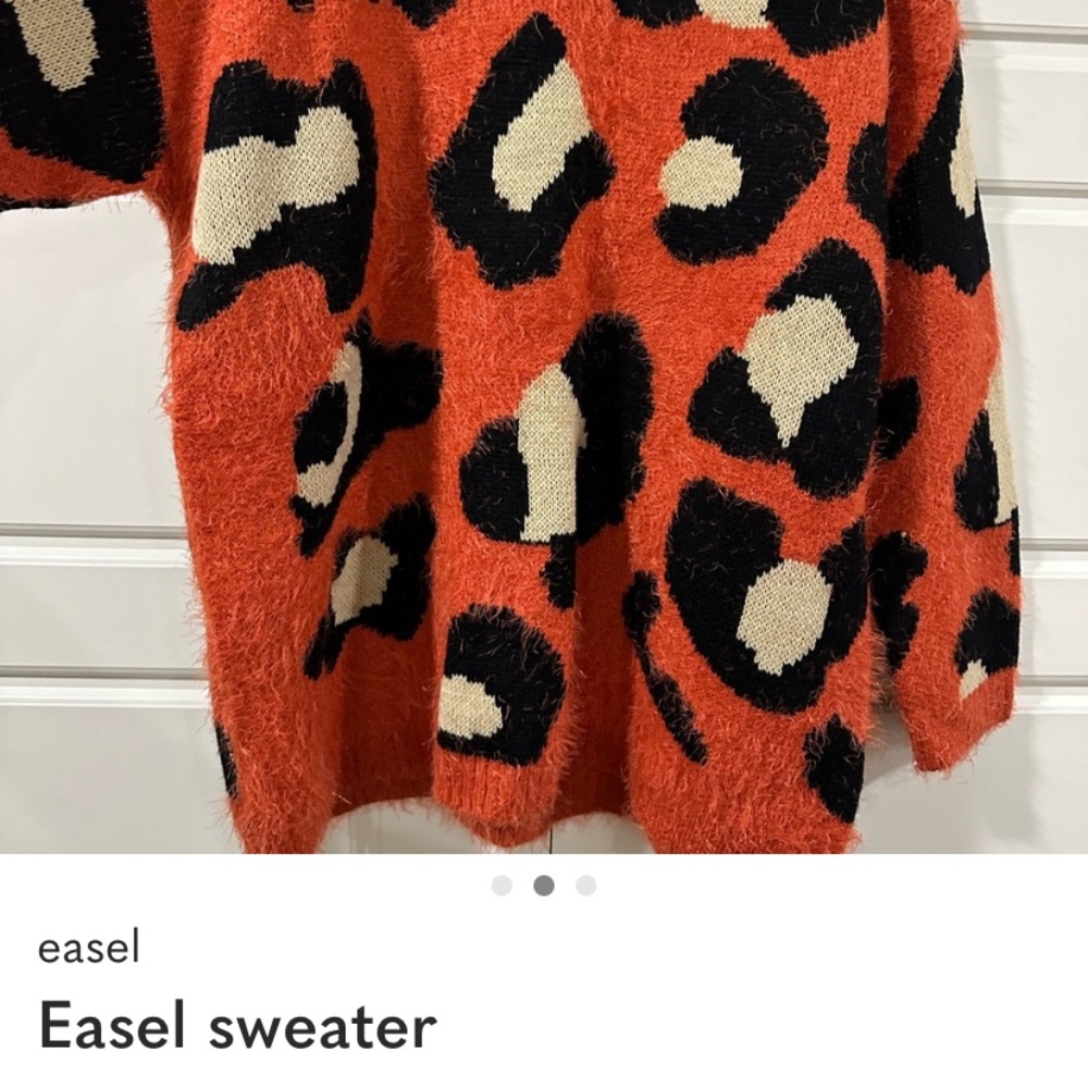 Easel Orange Crew Neck Sweater